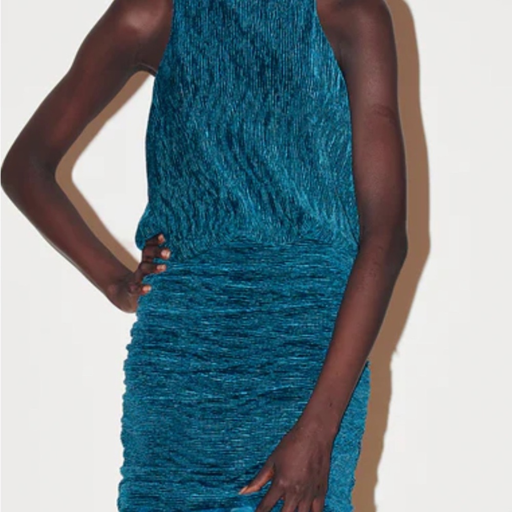 SAYLOR Teal Textured Dress